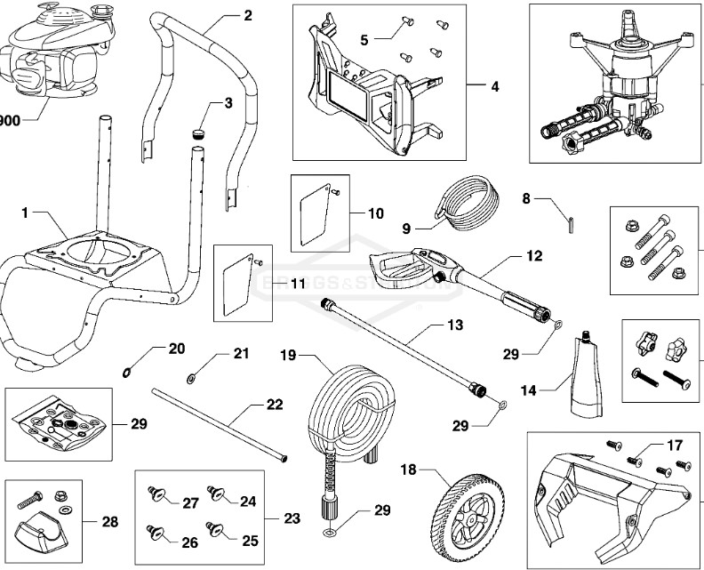 Powerboss 3000 psi pressure washer model 020778-00 replacement parts manual